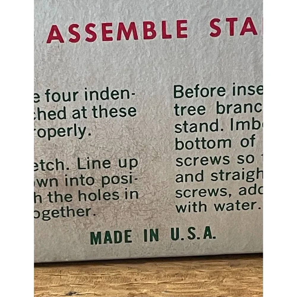 Vintage Supreme One 402 Christmas Tree Stand Complete w/ Box Red Green Steel USA